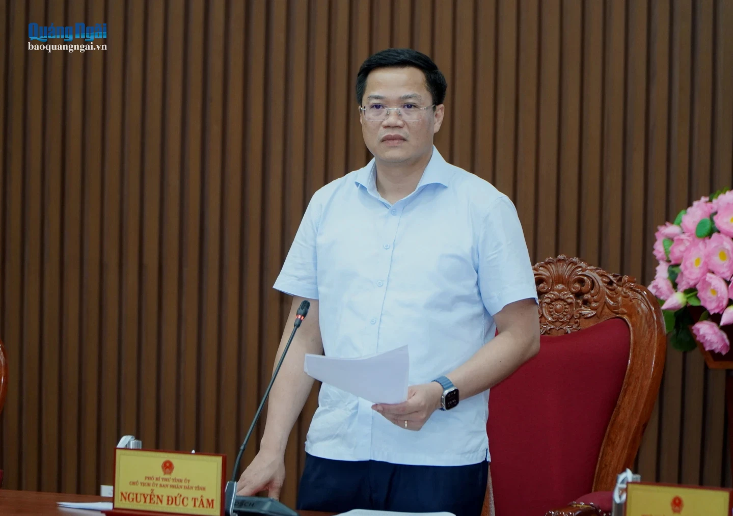 Phó Bí thư Tỉnh ủy, Chủ tịch UBND tỉnh Nguyễn Đức Tâm phát biểu chỉ đạo đẩy nhanh tiến độ các dự án.