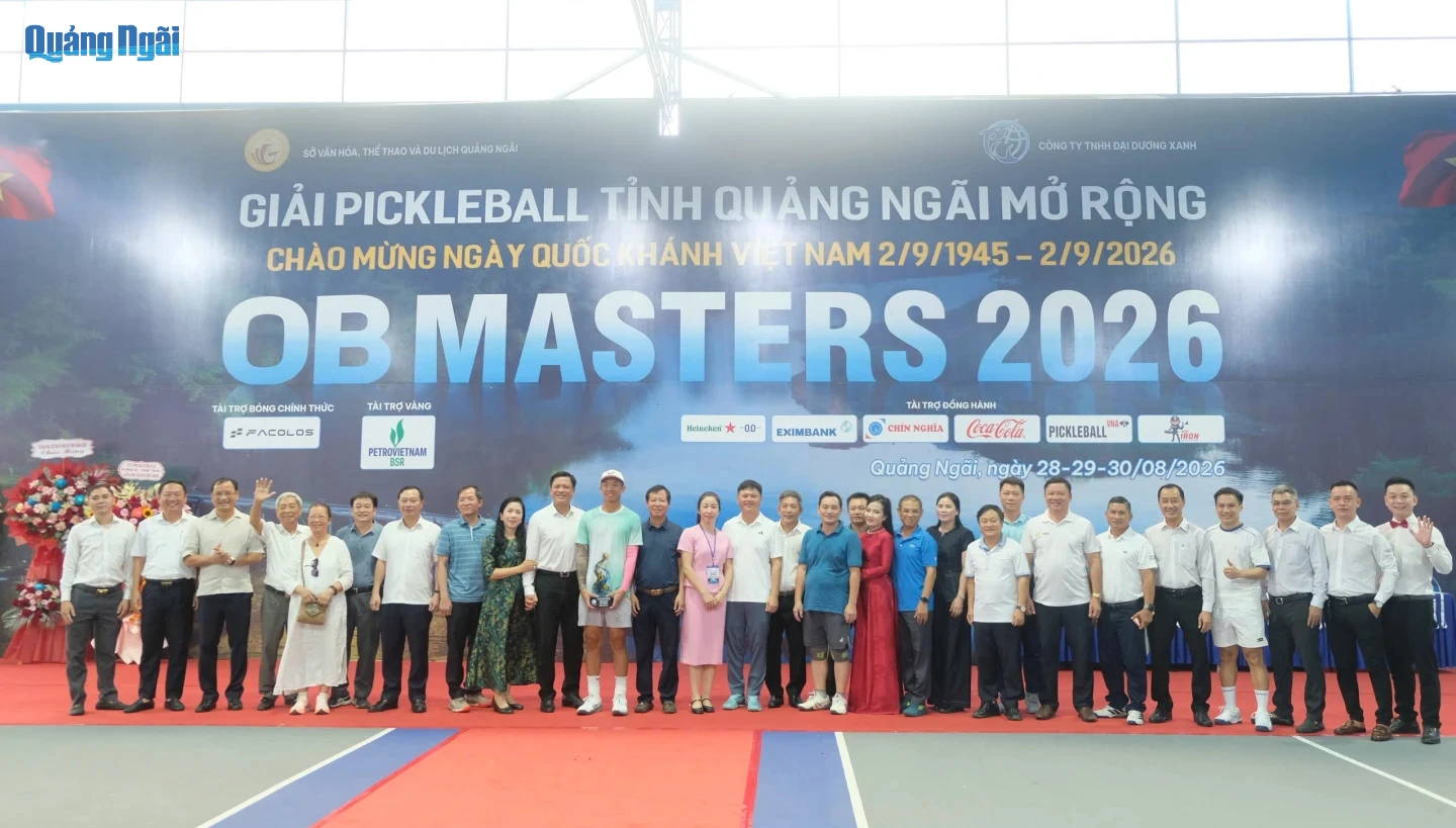 Hơn 800 vận động viên tham gia Giải Pickleball tỉnh Quảng Ngãi mở rộng