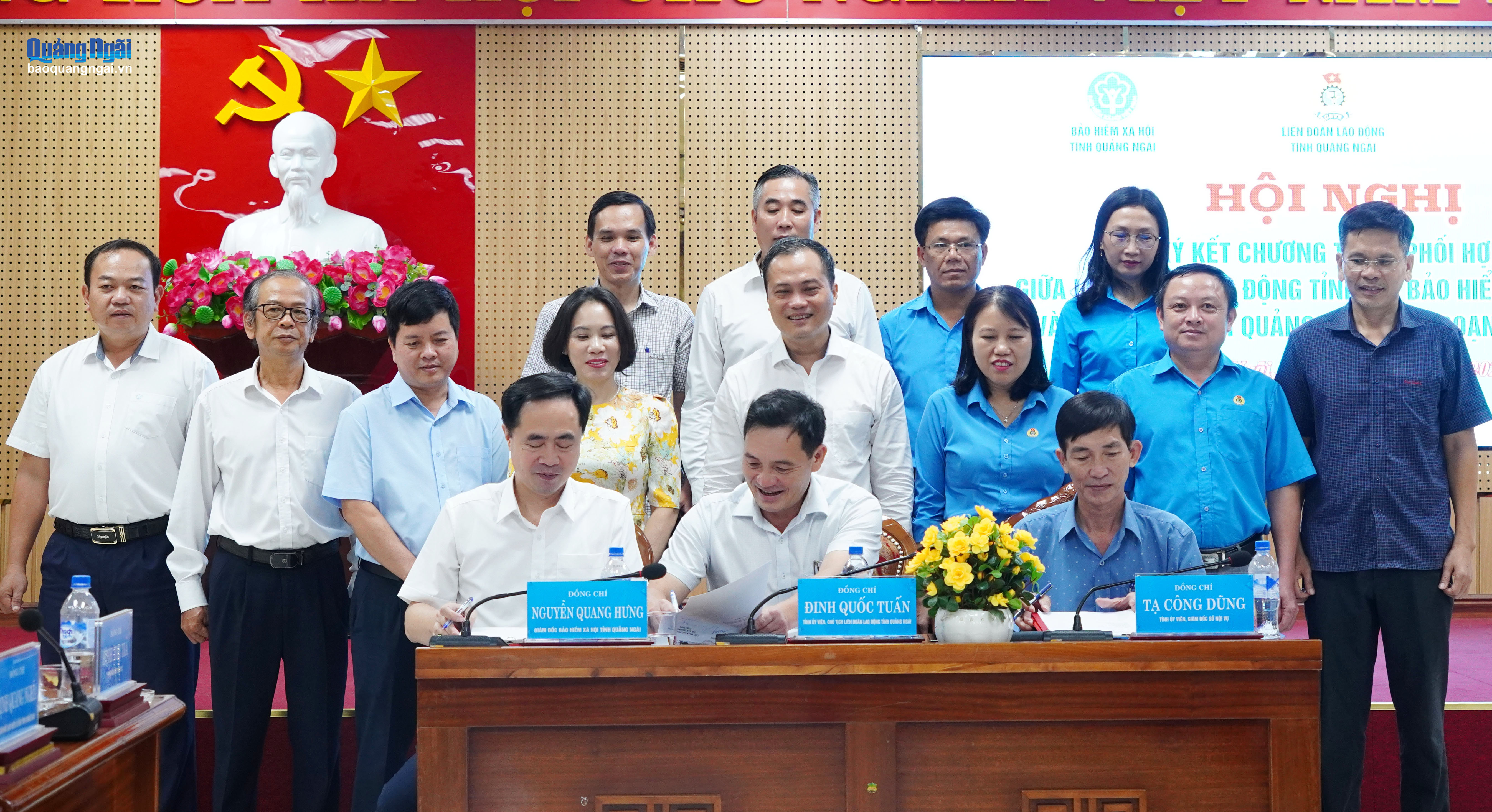 Liên đoàn Lao động tỉnh, Bảo hiểm xã hội tỉnh và Sở Nội vụ ký kết chương trình phối hợp giai đoạn 2026 - 2030.