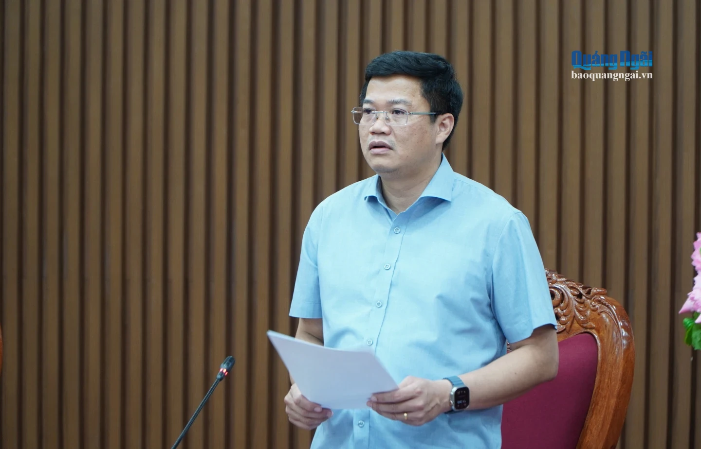 Phó Bí thư Tỉnh ủy, Chủ tịch UBND tỉnh Nguyễn Đức Tâm phát biểu tại cuộc họp.