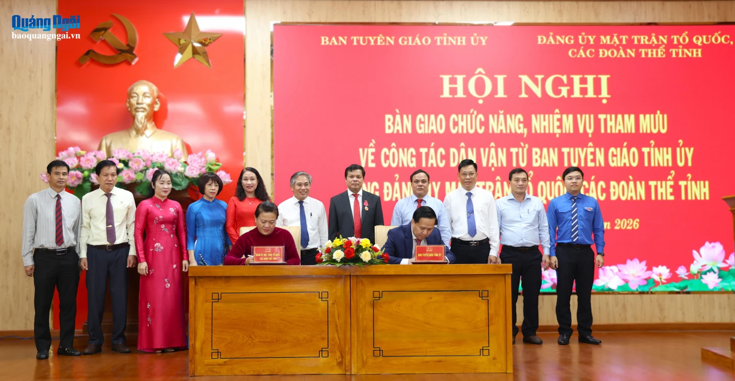 Bàn giao chức năng, nhiệm vụ tham mưu về công tác dân vận
