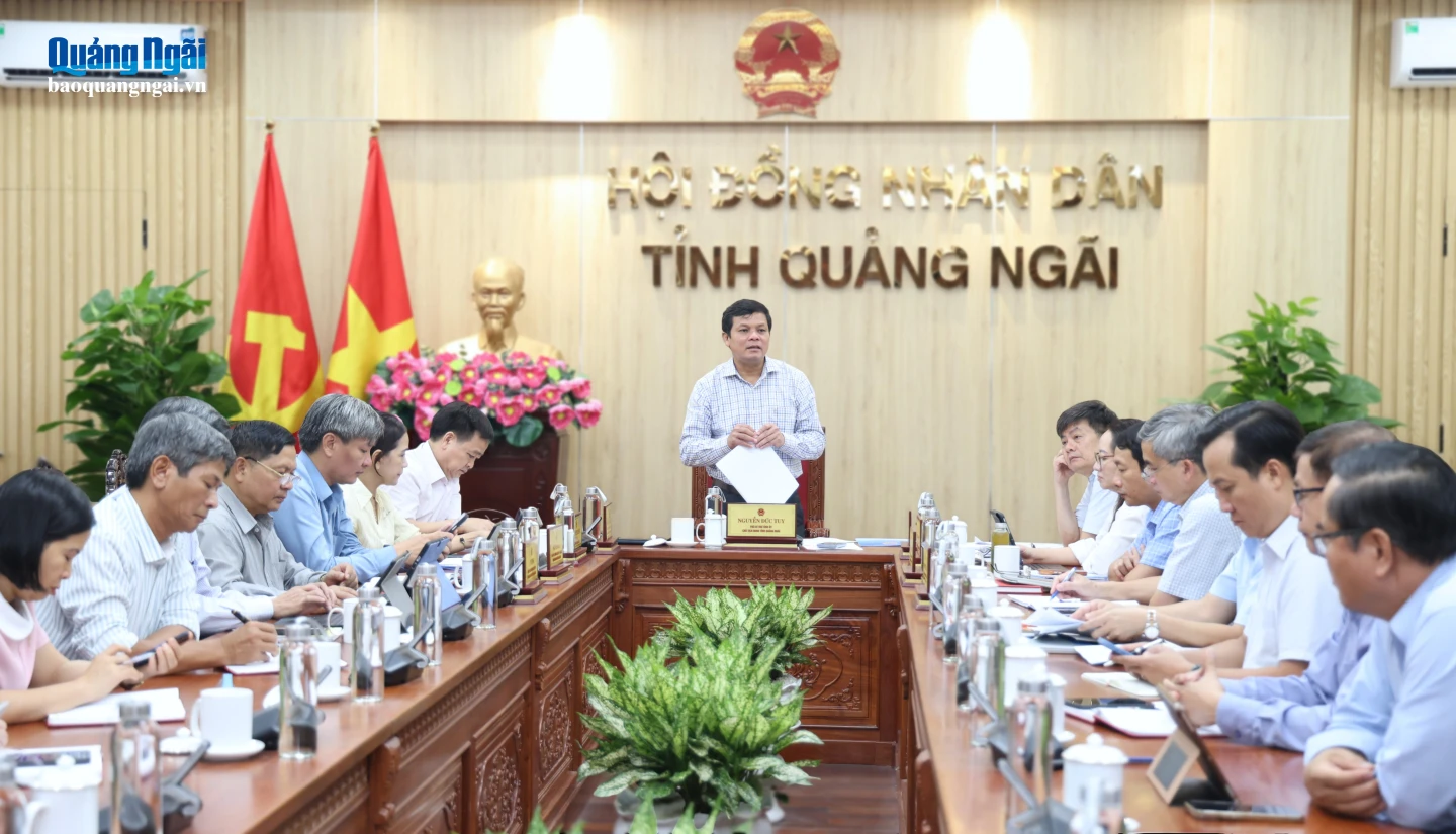Phó Bí thư Tỉnh ủy, Chủ tịch HĐND tỉnh, Bí thư Đảng ủy HĐND tỉnh Nguyễn Đức Tuy phát biểu tại hội nghị.