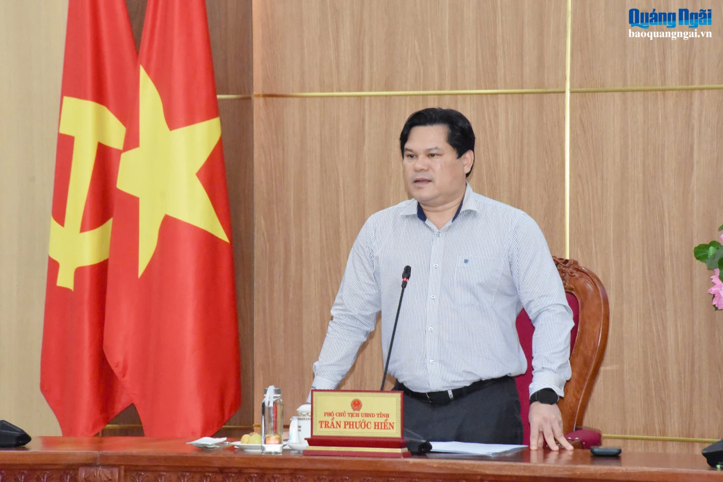 Phó Chủ tịch UBND tỉnh Trần Phước Hiền kết luận cuộc họp.