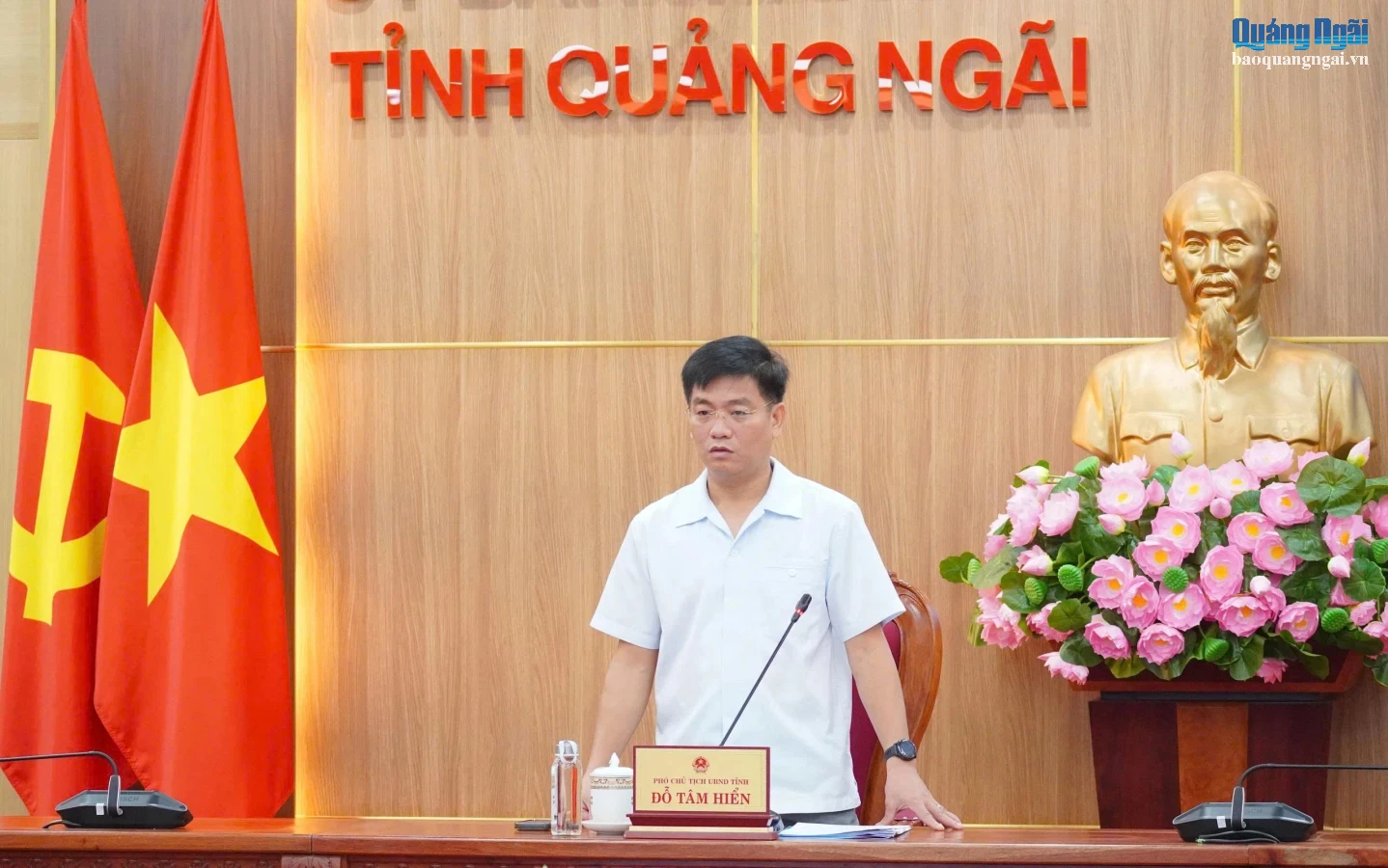 Phó Chủ tịch UBND tỉnh Đỗ Tâm Hiển phát biểu chỉ đạo tại cuộc họp.
