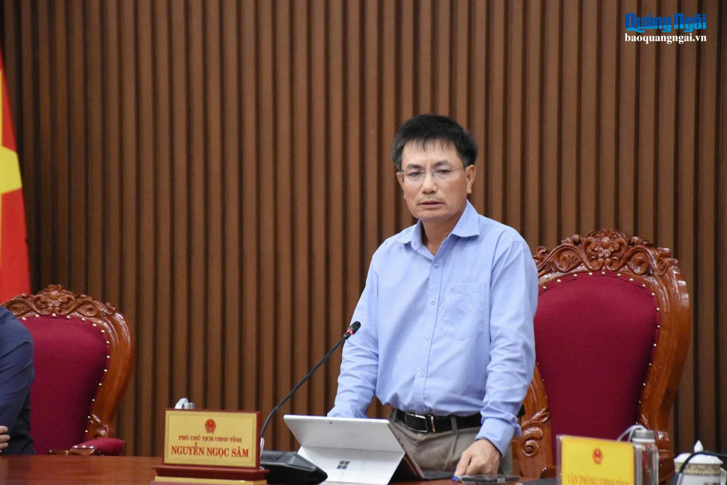 Phó Chủ tịch UBND tỉnh Nguyễn Ngọc Sâm kết luận hội nghị.