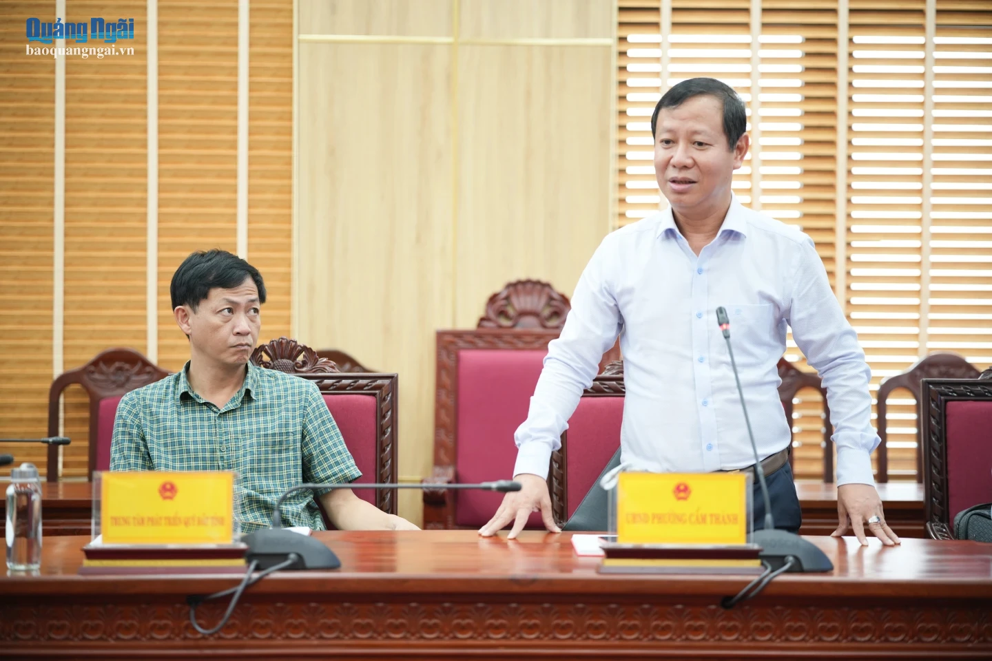 Lãnh đạo phường Cẩm Thành phát biểu về những dự án nằm trên địa bàn phường.