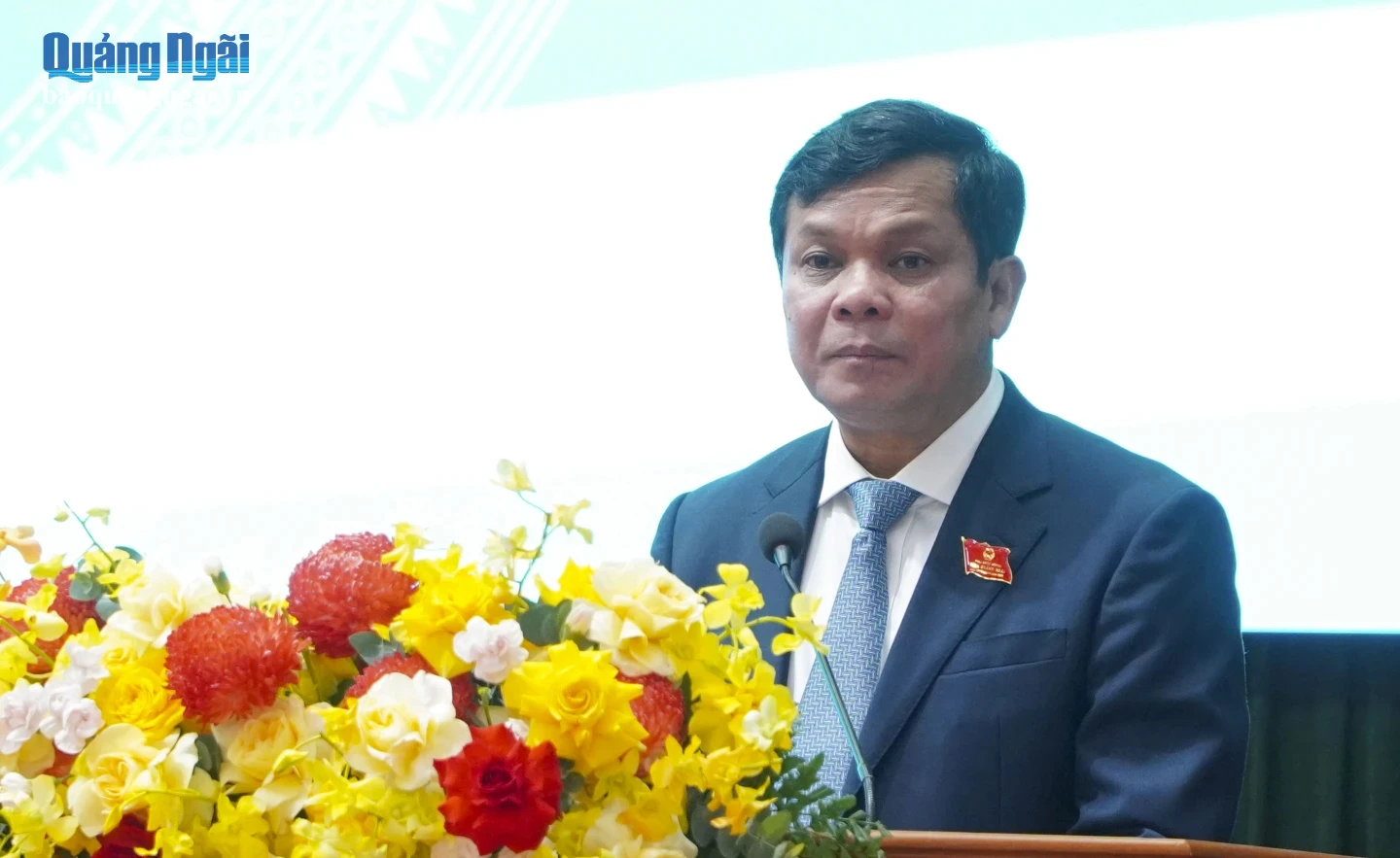 Phó Bí thư Tỉnh ủy, Chủ tịch HĐND tỉnh Nguyễn Đức Tuy phát biểu khai mạc kỳ họp.