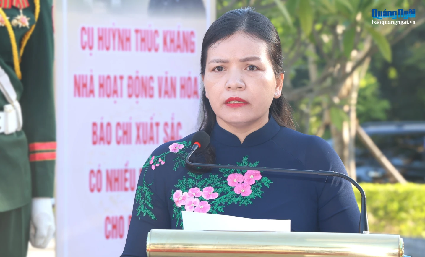 Ủy viên Ban Thường vụ Tỉnh ủy, Phó Chủ tịch Thường trực UBND tỉnh Y Ngọc đọc diễn văn tại buổi lễ.
