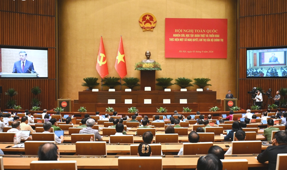 Quang cảnh hội nghị tại điểm cầu Trung ương. Ảnh: VOV