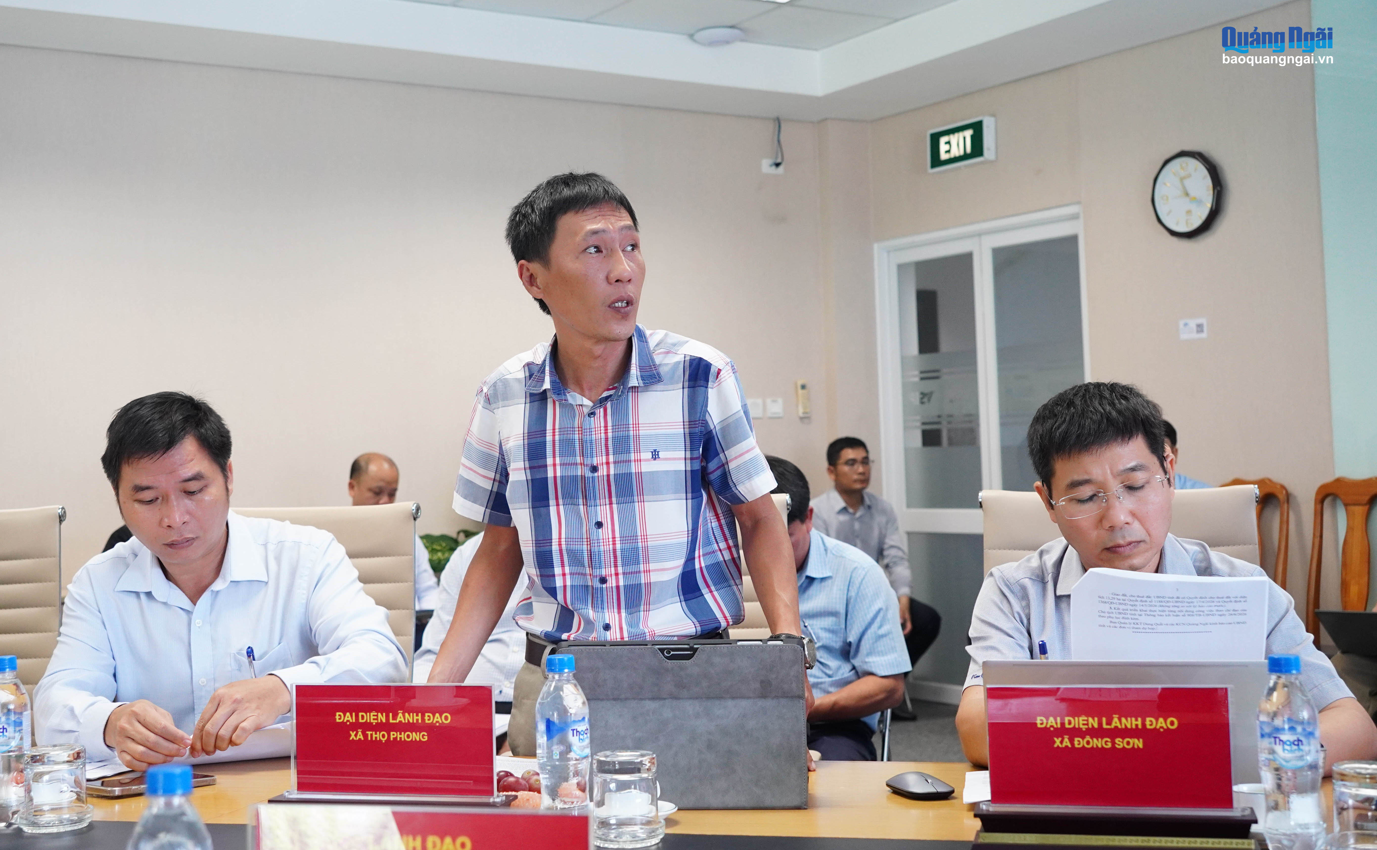 Đại diện xã Thọ Phong phát biểu tại cuộc họp.