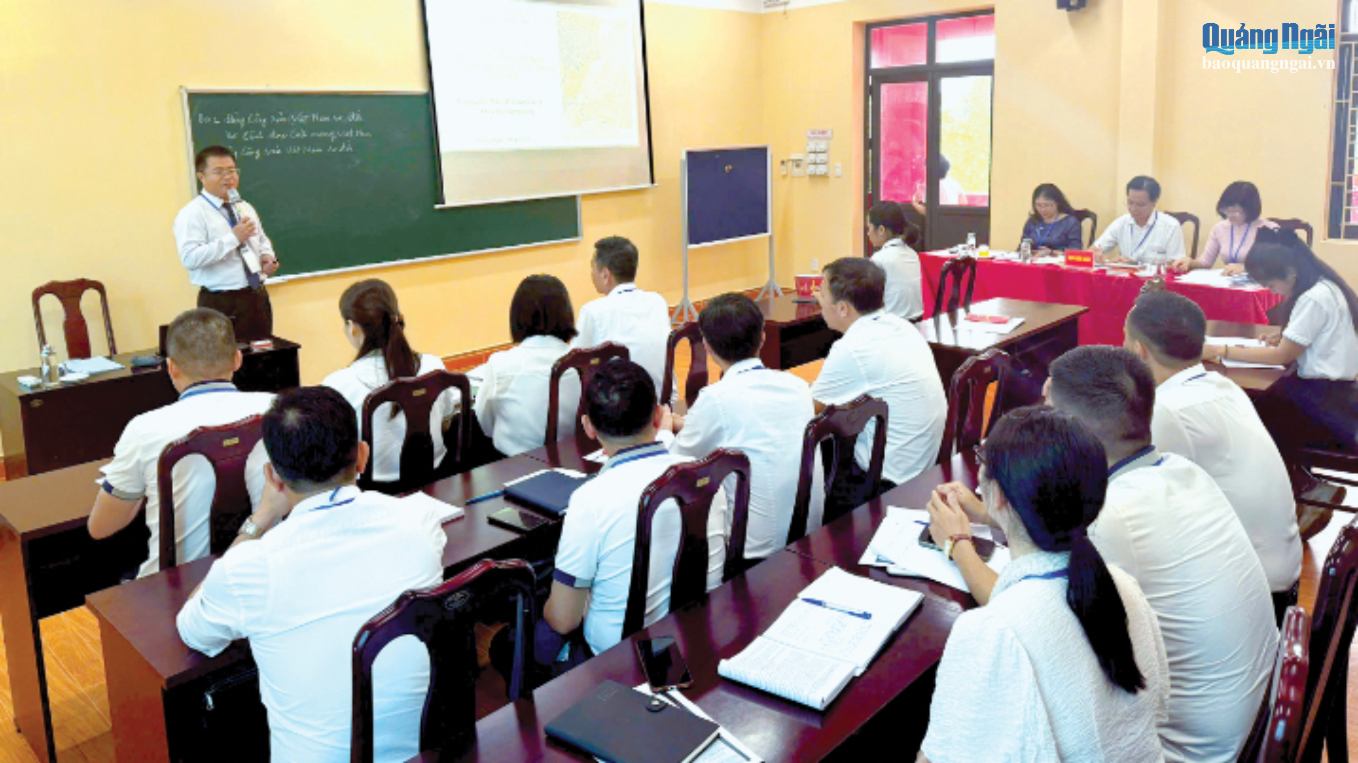 Giảng viên Trường Chính trị tỉnh tham gia Hội thi Giảng viên dạy giỏi toàn quốc các trường chính trị tỉnh, thành phố trực thuộc Trung ương lần thứ IX - năm 2025. Ảnh: ĐVCC