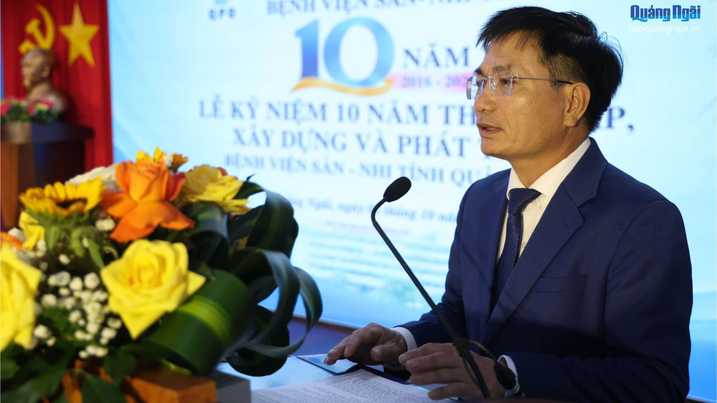 Phó Chủ tịch UBND tỉnh Nguyễn Ngọc Sâm phát biểu tại buổi lễ.