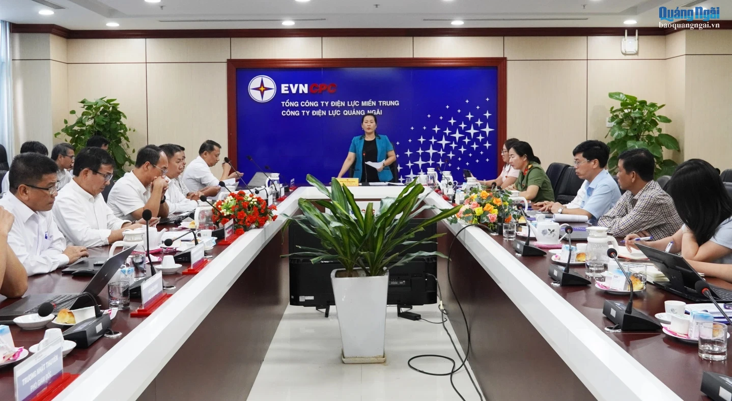 Phó Bí thư Tỉnh ủy, Trưởng đoàn ĐBQH tỉnh Đinh Thị Hồng Minh chủ trì hội nghị.