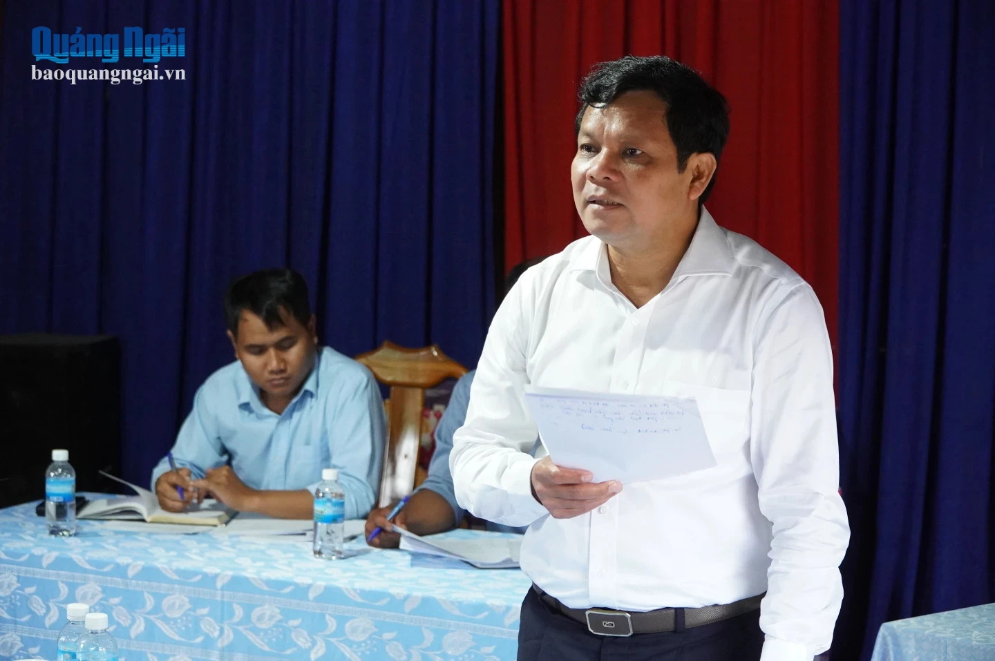 Phó Bí thư Tỉnh ủy, Chủ tịch HĐND tỉnh Nguyễn Đức Tuy phát biểu tại buổi sinh hoạt.