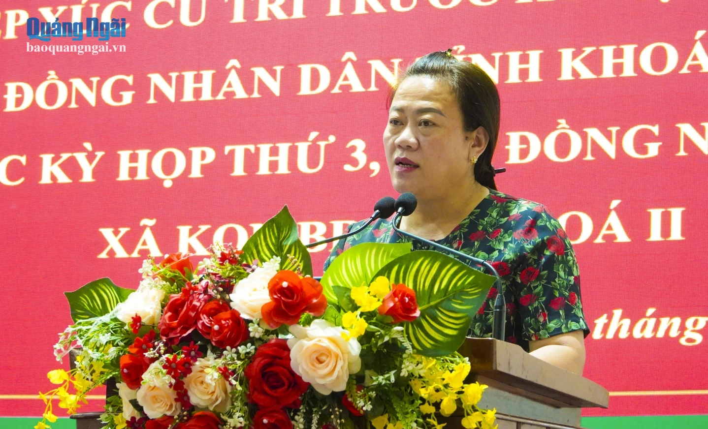 Ủy viên Ban Thường vụ Tỉnh ủy, Phó Chủ tịch Thường trực Ủy ban MTTQ Việt Nam tỉnh Y Thị Bích Thọ ghi nhận và đánh giá cao những ý kiến của cử tri xã Kon Braih.