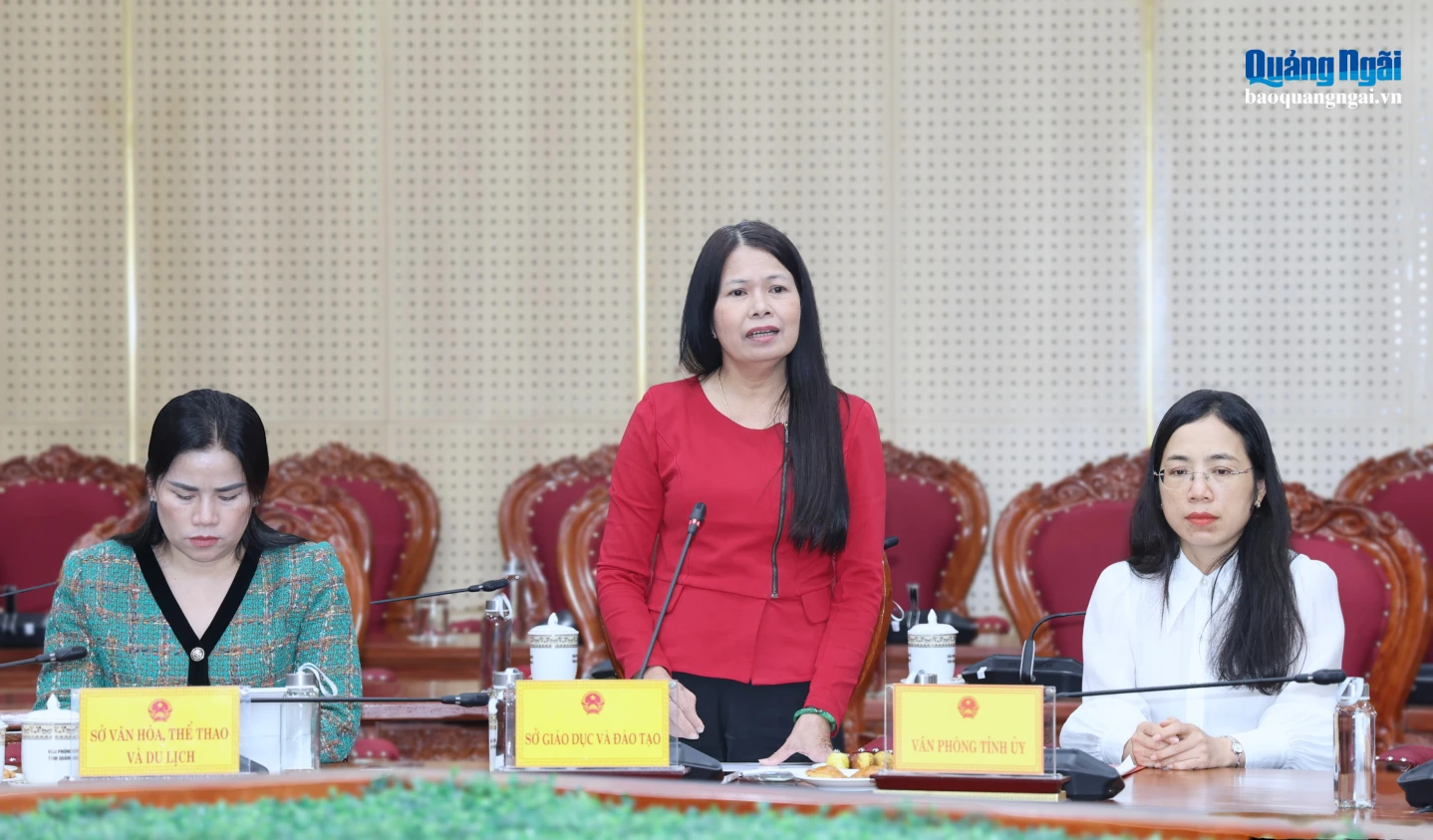 Đại biểu phát biểu tại cuộc họp.