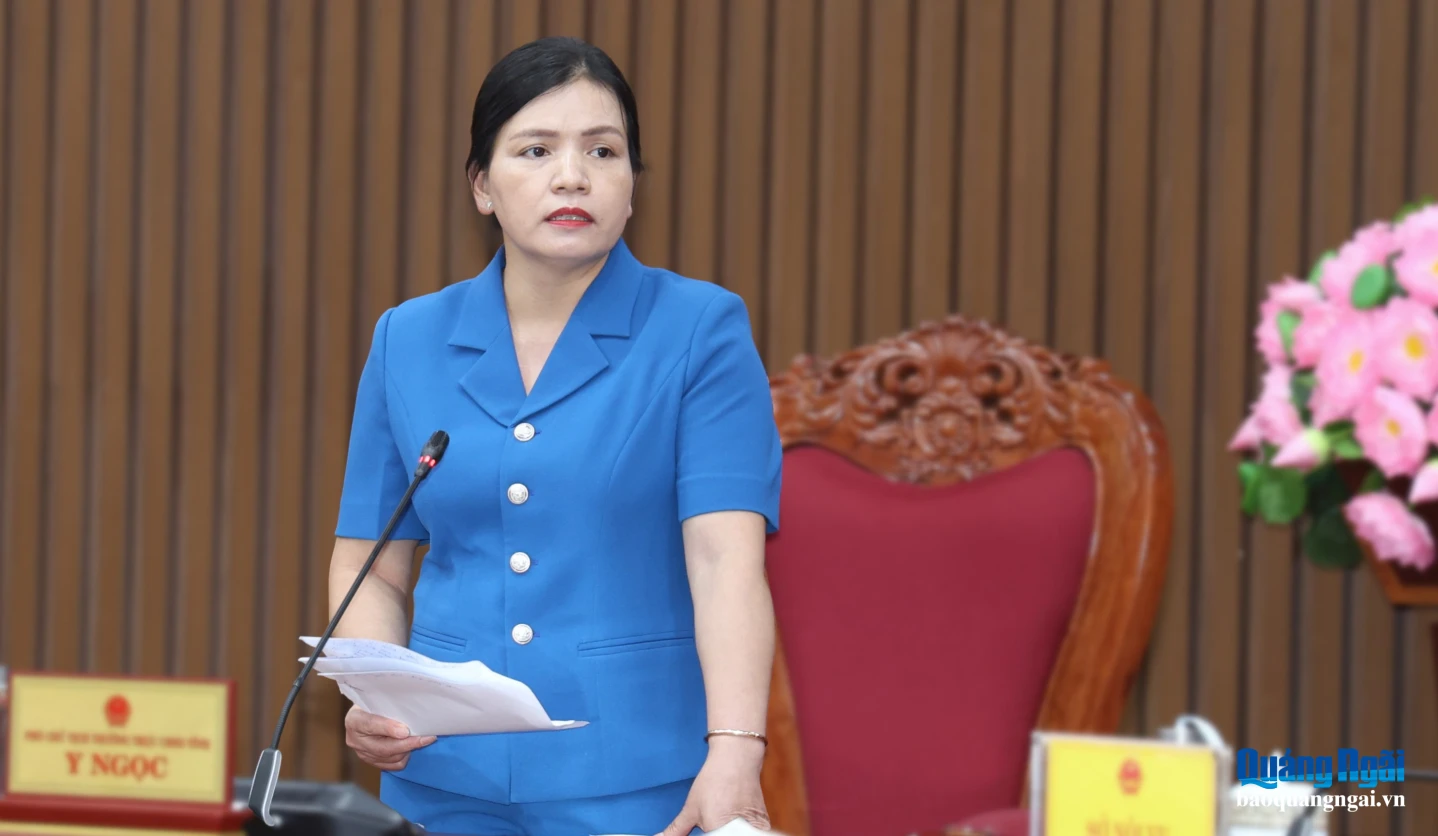 Ủy viên Ban Thường vụ Tỉnh ủy, Phó Chủ tịch Thường trực UBND tỉnh Y Ngọc phát biểu kết luận cuộc họp.