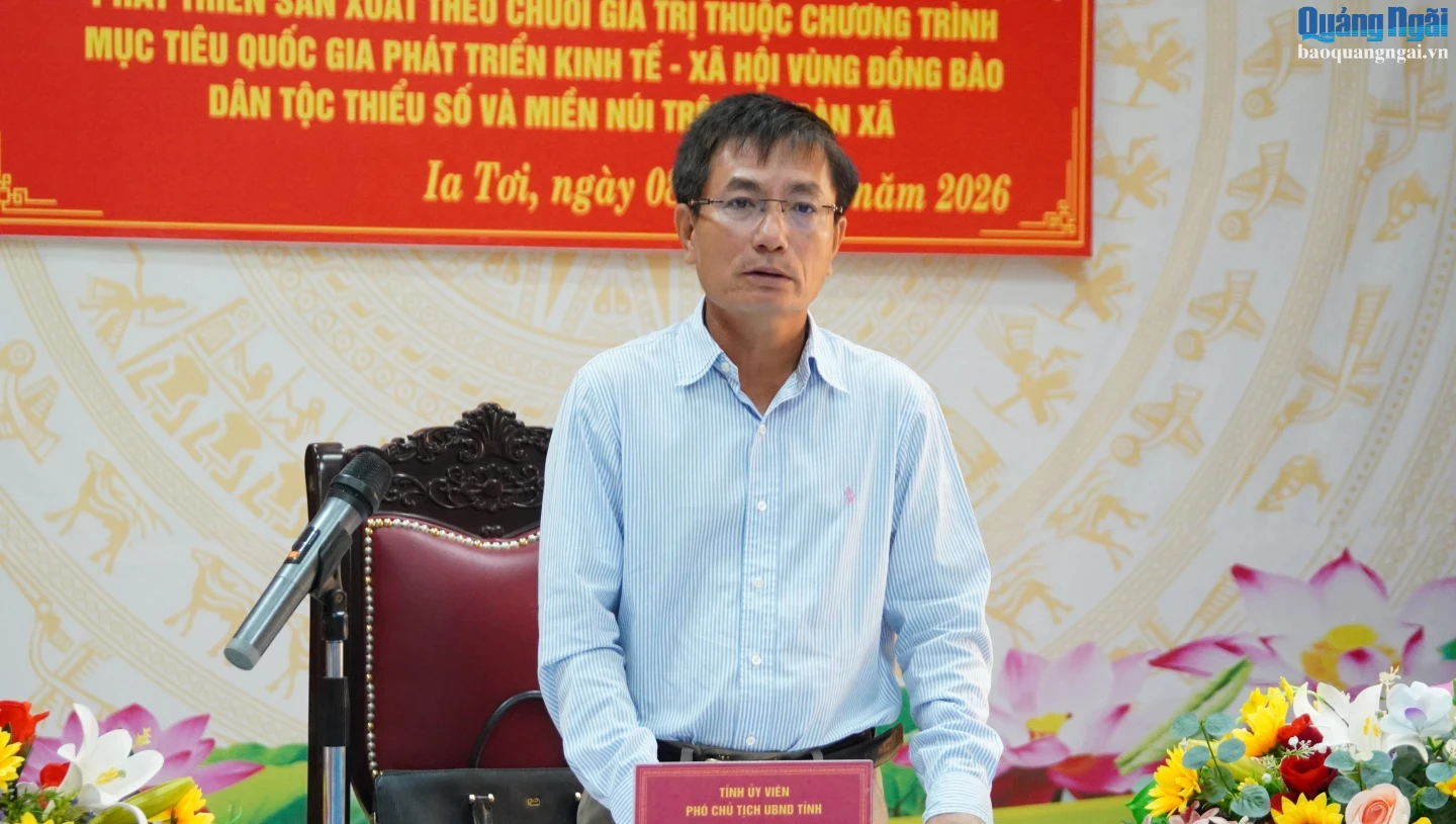 Phó Chủ tịch UBND tỉnh Nguyễn Ngọc Sâm phát biểu chỉ đạo tại buổi làm việc.
