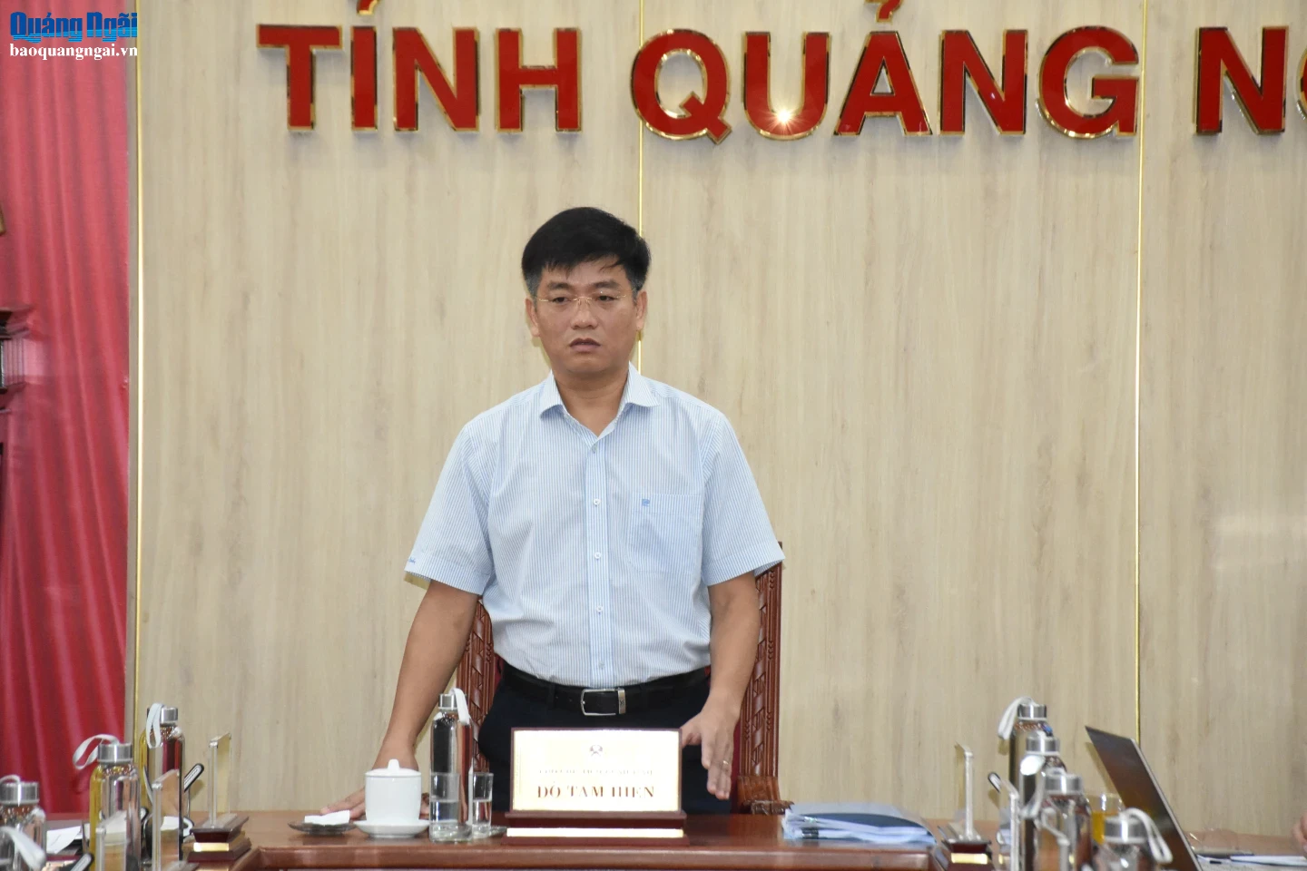 Phó Chủ tịch UBND tỉnh Đỗ Tâm Hiển phát biểu kết luận buổi làm việc.