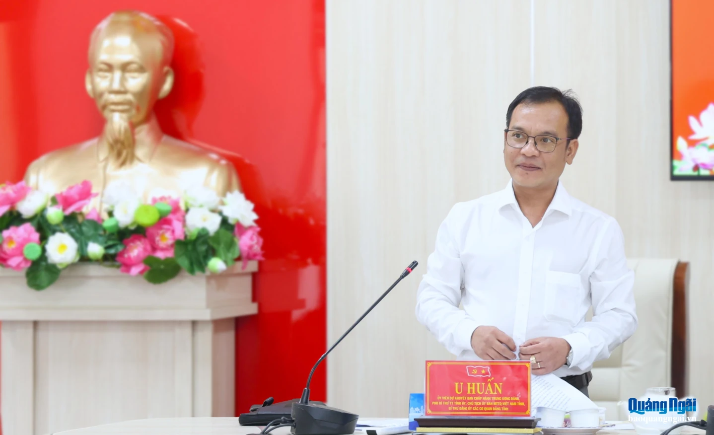 Ủy viên dự khuyết Trung ương Đảng, Phó Bí thư Thường trực Tỉnh ủy, Chủ tịch Ủy ban MTTQ Việt Nam tỉnh, Bí thư Đảng ủy các cơ quan Đảng tỉnh U Huấn kết luận hội nghị.