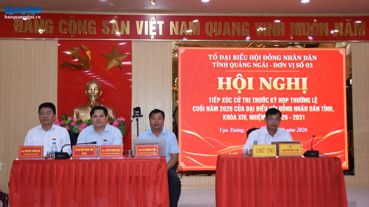 Tổ đại biểu số 3 HĐND tỉnh tiếp xúc cử tri xã Vạn Tường, vào tháng 10/2026.