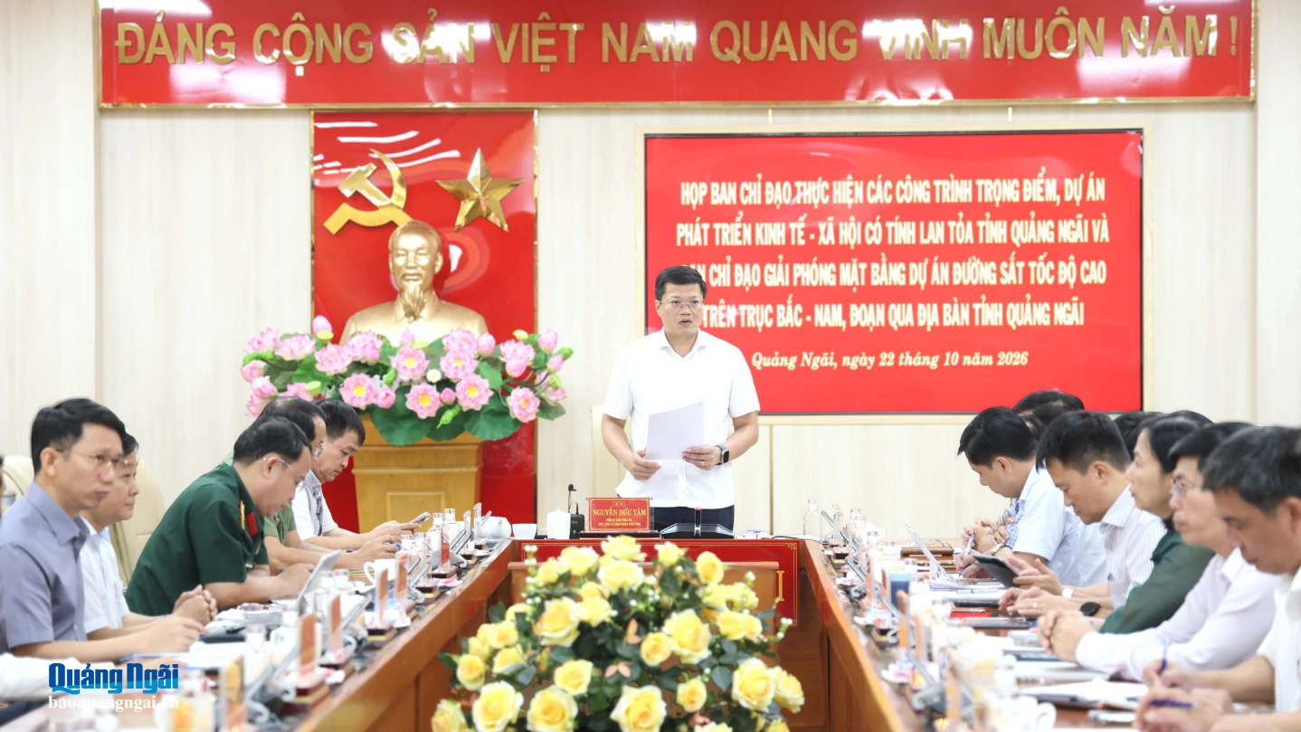 Phó Bí thư Tỉnh ủy, Chủ tịch UBND tỉnh Nguyễn Đức Tâm phát biểu kết luận cuộc họp.