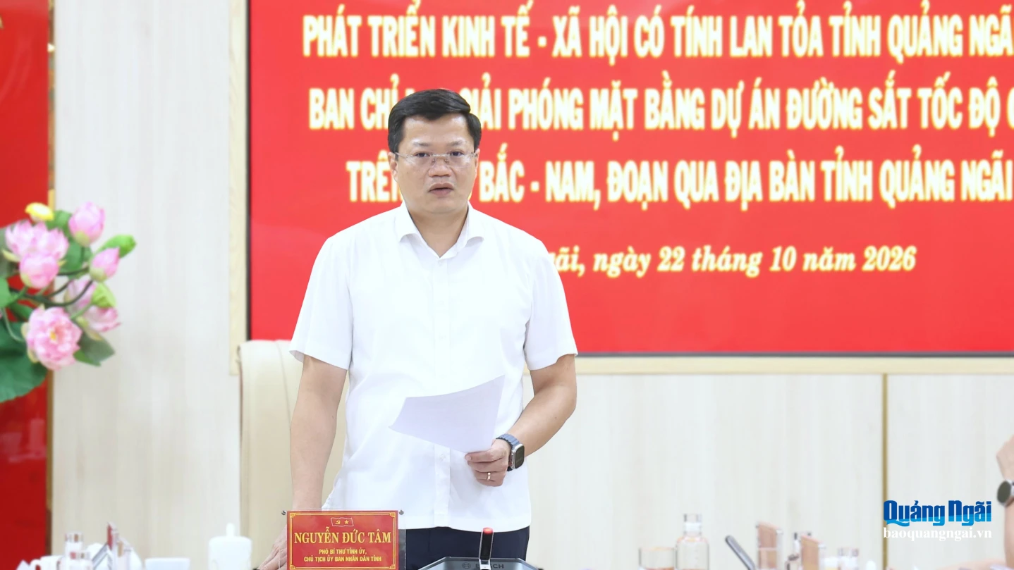 Phó Bí thư Tỉnh ủy, Chủ tịch UBND tỉnh Nguyễn Đức Tâm yêu cầu quyết liệt giải ngân vốn đầu tư công.