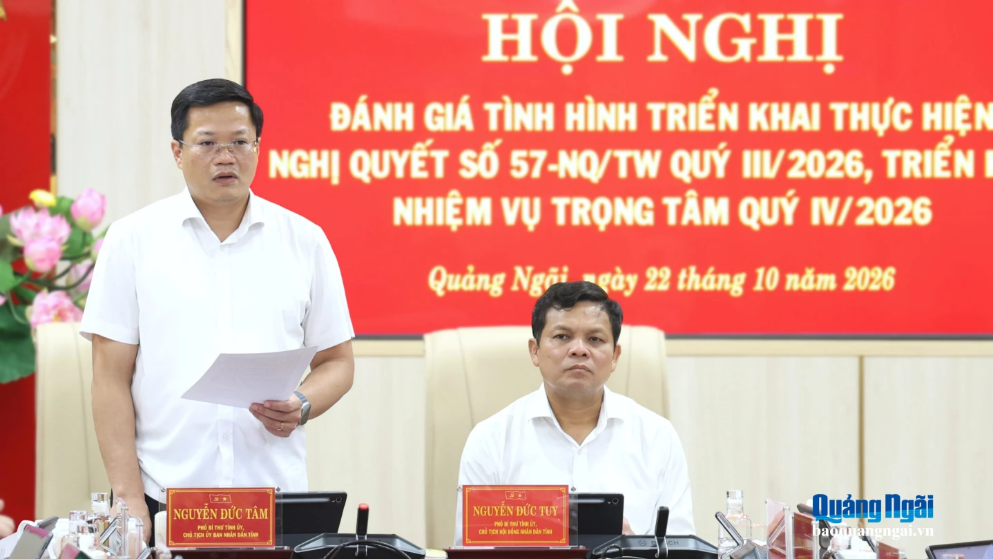 Phó Bí thư Tỉnh ủy, Chủ tịch UBND tỉnh Nguyễn Đức Tâm phát biểu kết luận hội nghị.