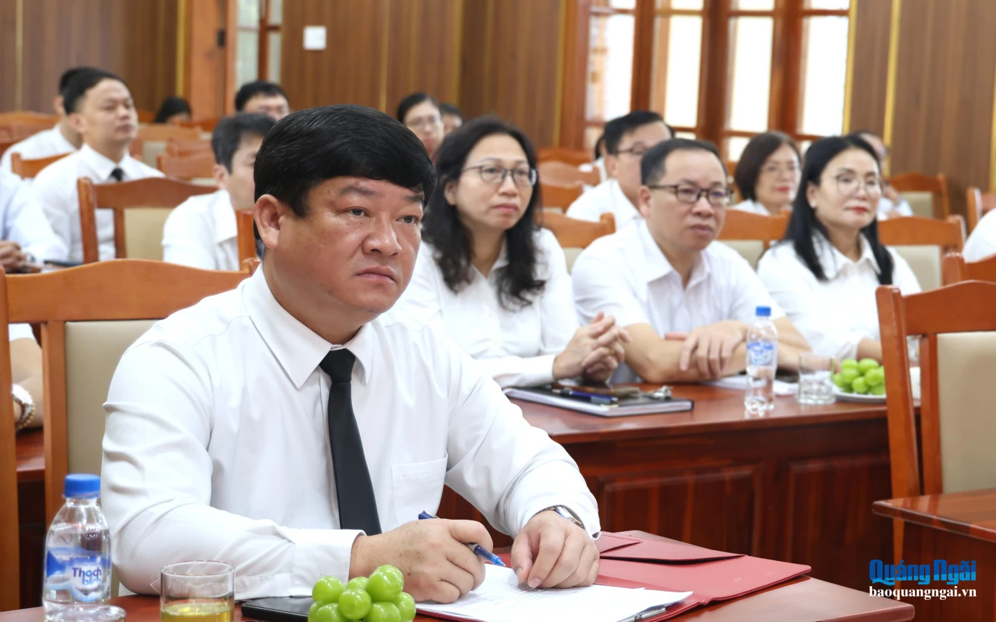 Cán bộ Tòa án Nhân dân tỉnh dự buổi làm việc.