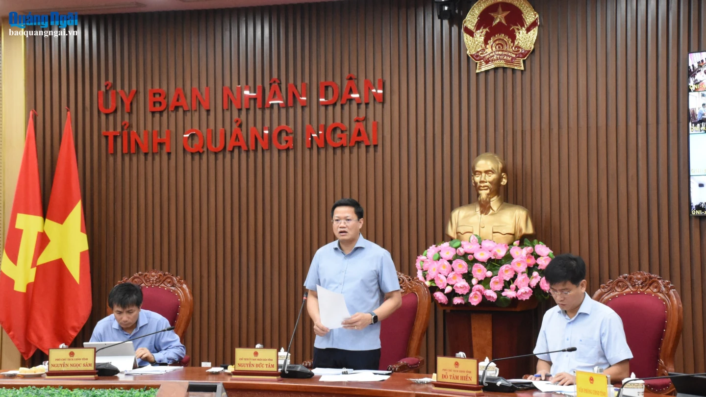 Phó Bí thư Tỉnh ủy, Chủ tịch UBND tỉnh Nguyễn Đức Tâm chủ trì cuộc họp.