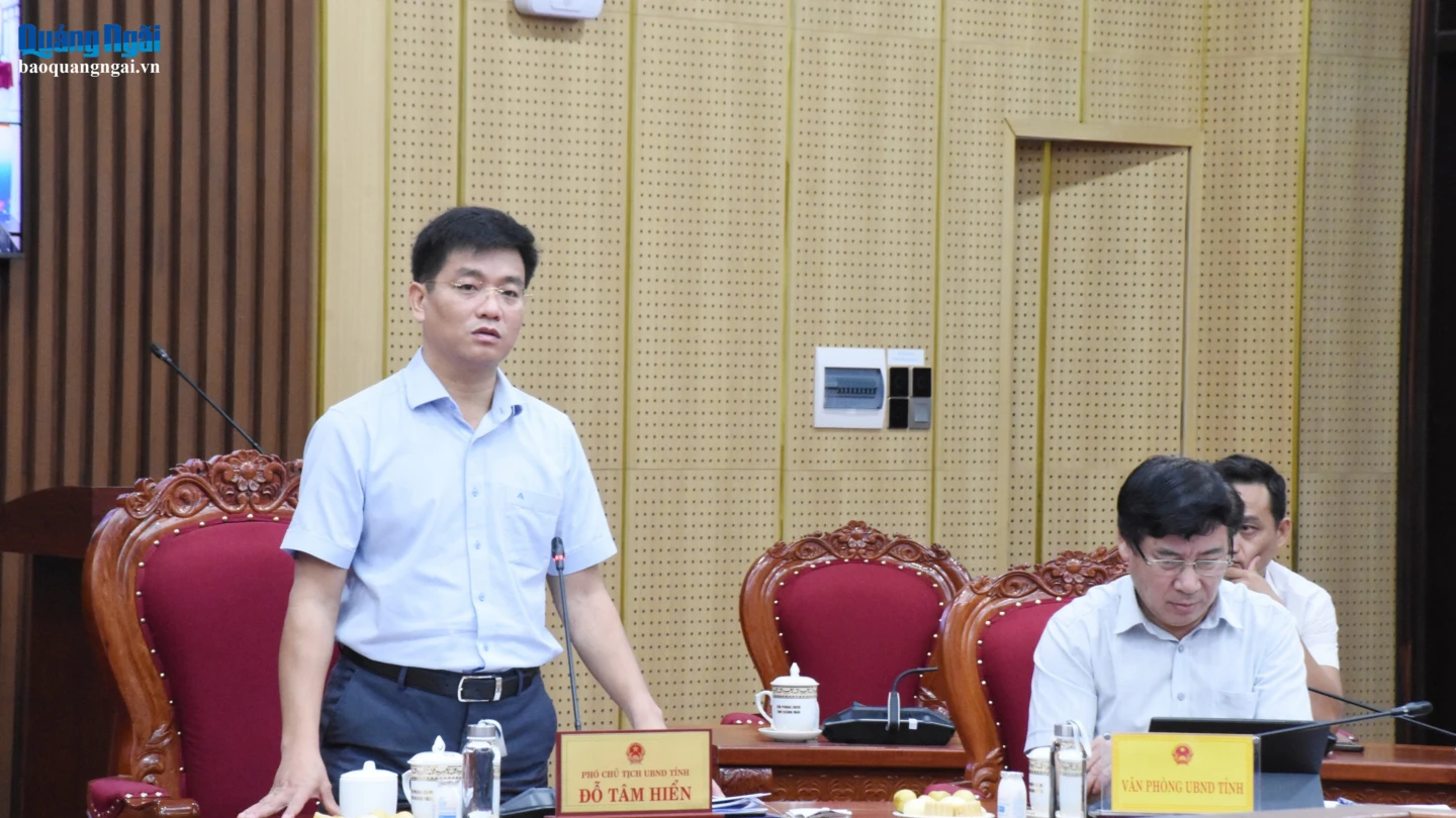 Phó Chủ tịch UBND tỉnh Đỗ Tâm Hiển phát biểu tại cuộc họp.