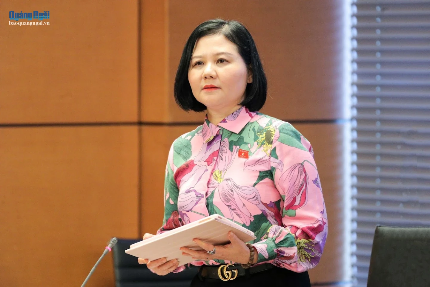 Đại biểu Quốc hội Trần Thị Hồng An phát biểu thảo luận.
