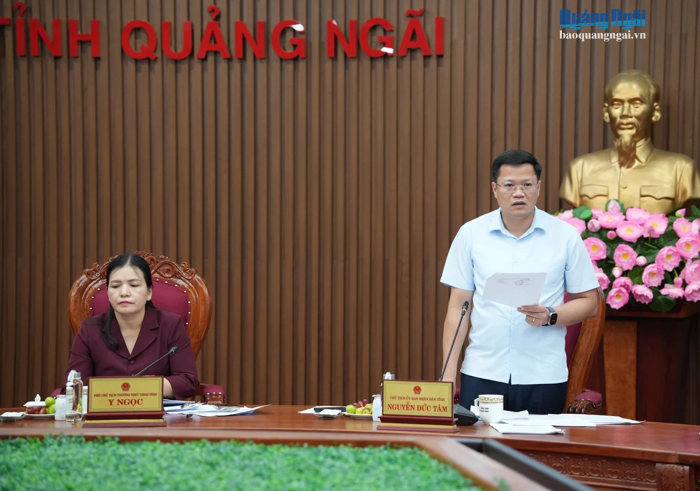 Phó Bí thư Tỉnh ủy, Chủ tịch UBND tỉnh Nguyễn Đức Tâm chủ trì cuộc họp.
