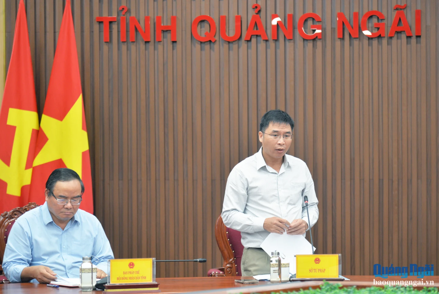 Ông Đỗ Sáu - Phó Giám đốc Sở Tư pháp phát biểu tại buổi làm việc.