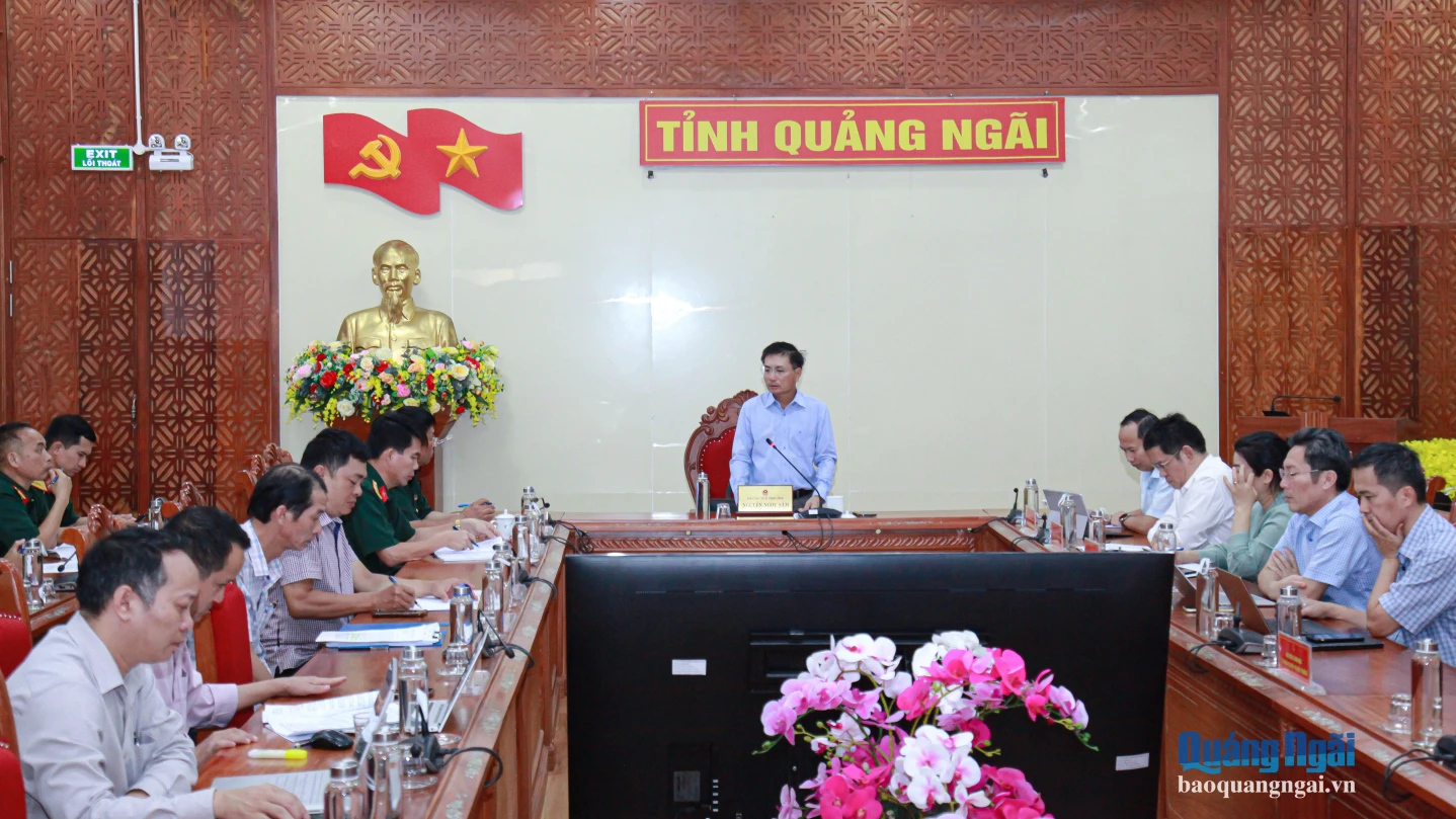 Phó Chủ tịch UBND tỉnh Nguyễn Ngọc Sâm chủ trì buổi làm việc.