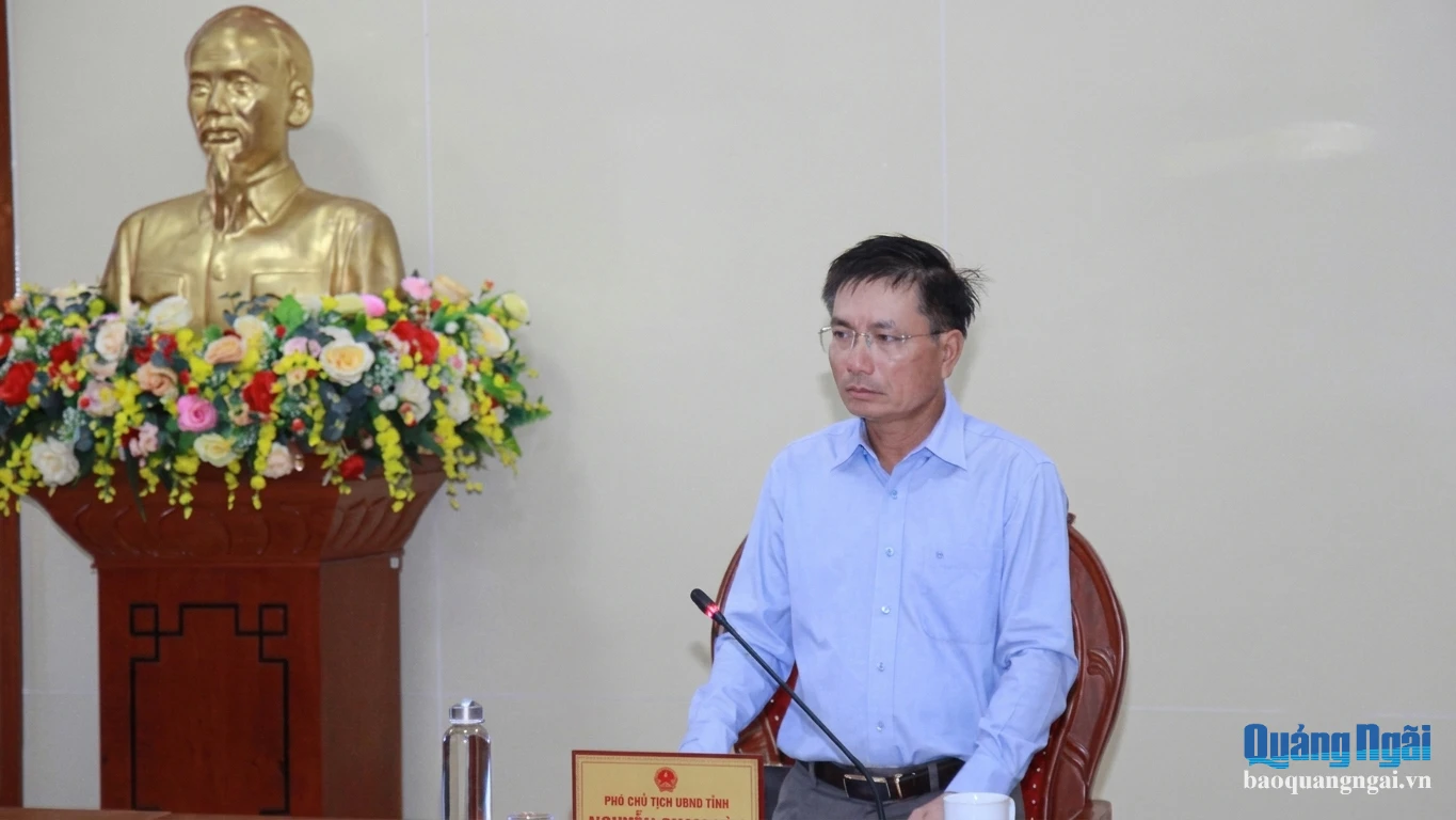 Phó Chủ tịch UBND tỉnh Nguyễn Ngọc Sâm kết luận buổi làm việc.