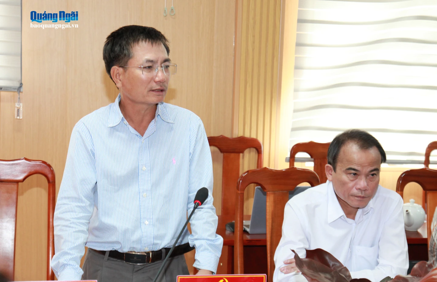 Phó Chủ tịch UBND tỉnh Nguyễn Ngọc Sâm phát biểu tại buổi làm việc.