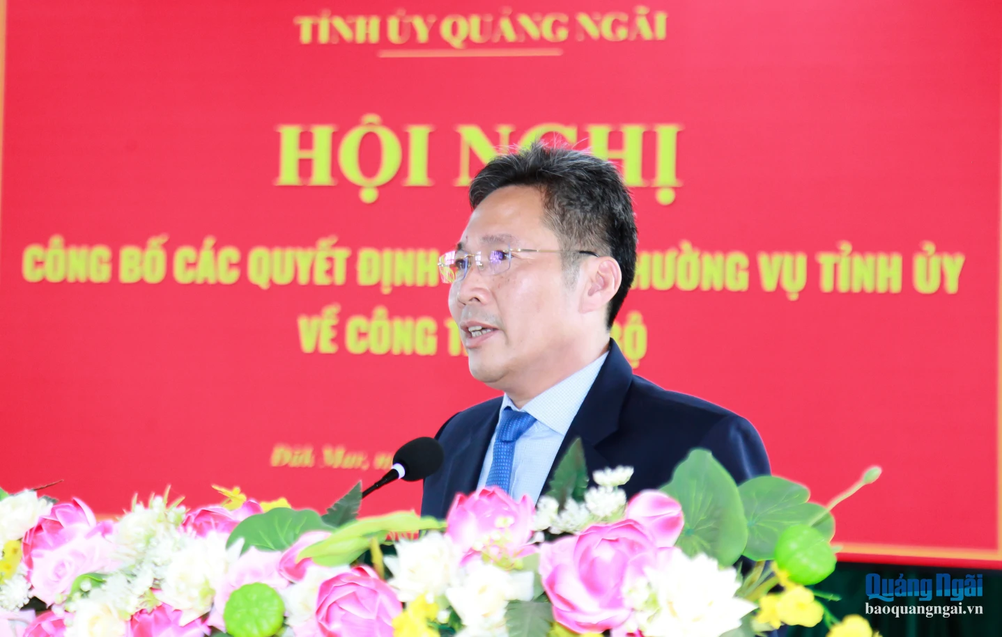 Đồng chí Nguyễn Đức Hương - Bí thư Đảng ủy xã Đăk Mar phát biểu nhận nhiệm vụ.