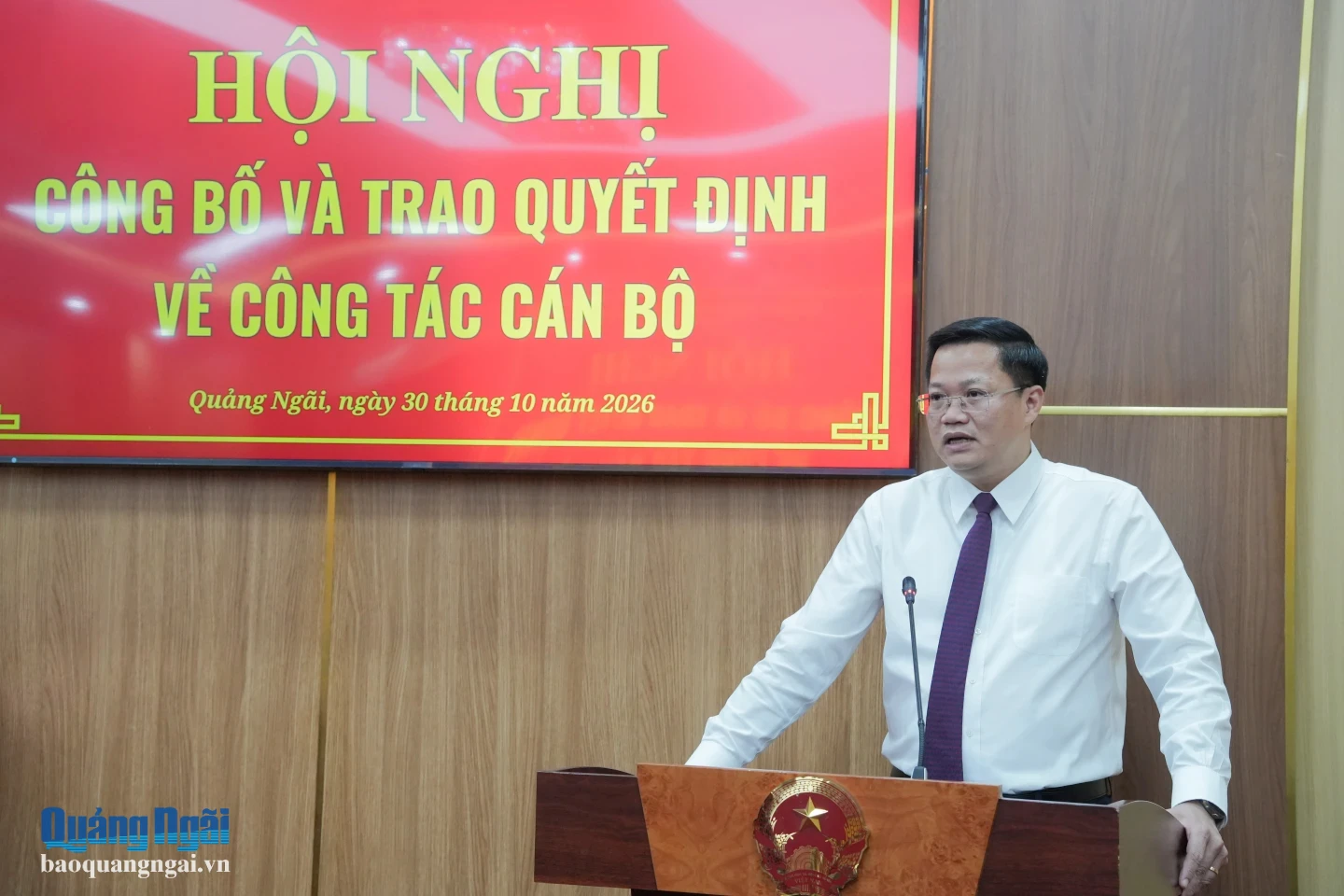 Phó Bí thư Tỉnh ủy, Chủ tịch UBND tỉnh Nguyễn Đức Tâm phát biểu giao nhiệm vụ tại hội nghị.