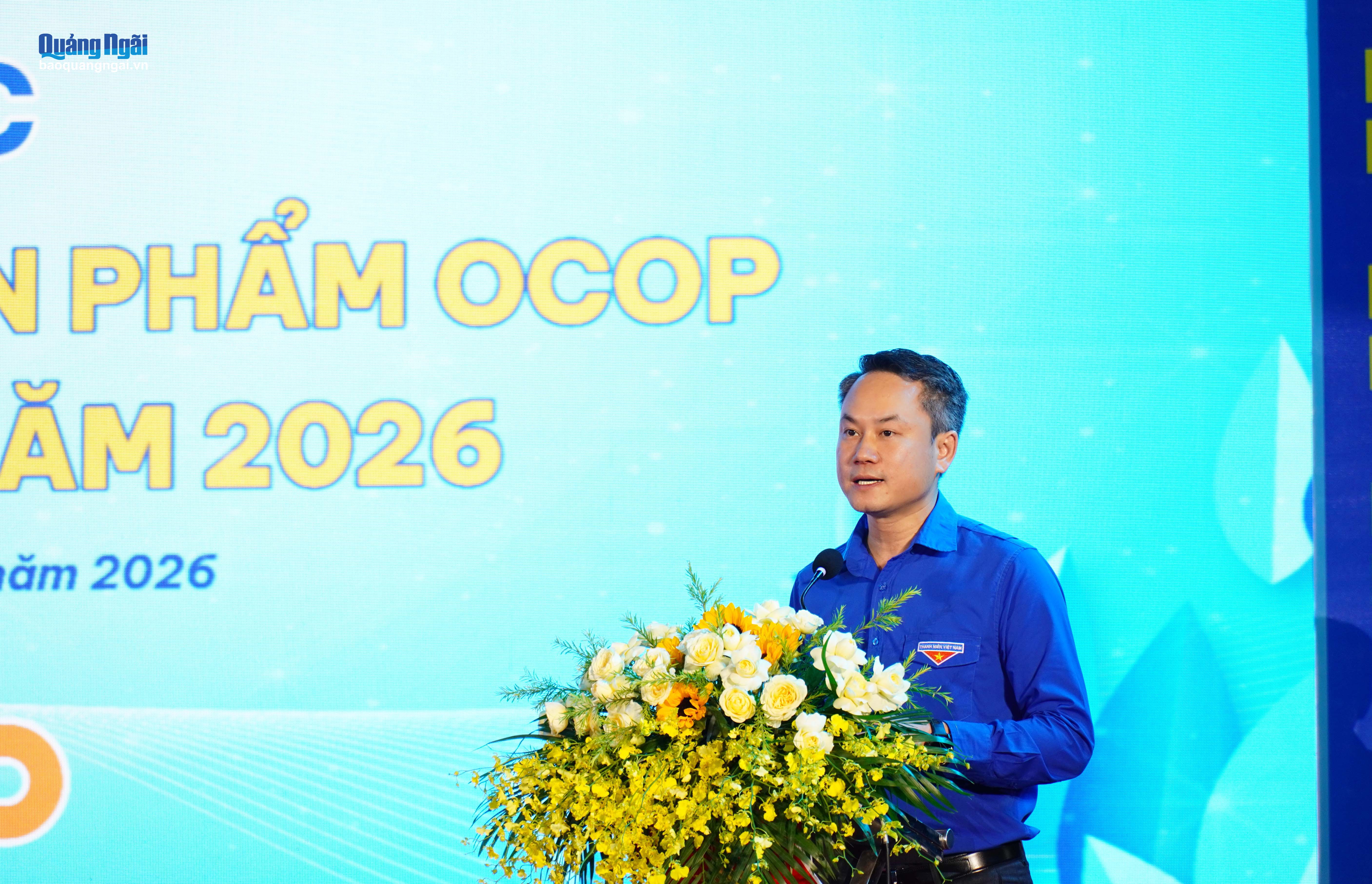 Bí thư Trung ương Đoàn TNCS Hồ Chí Minh, Chủ tịch Trung ương Hội LHTN Việt Nam Nguyễn Kim Quy phát biểu khai mạc chương trình.