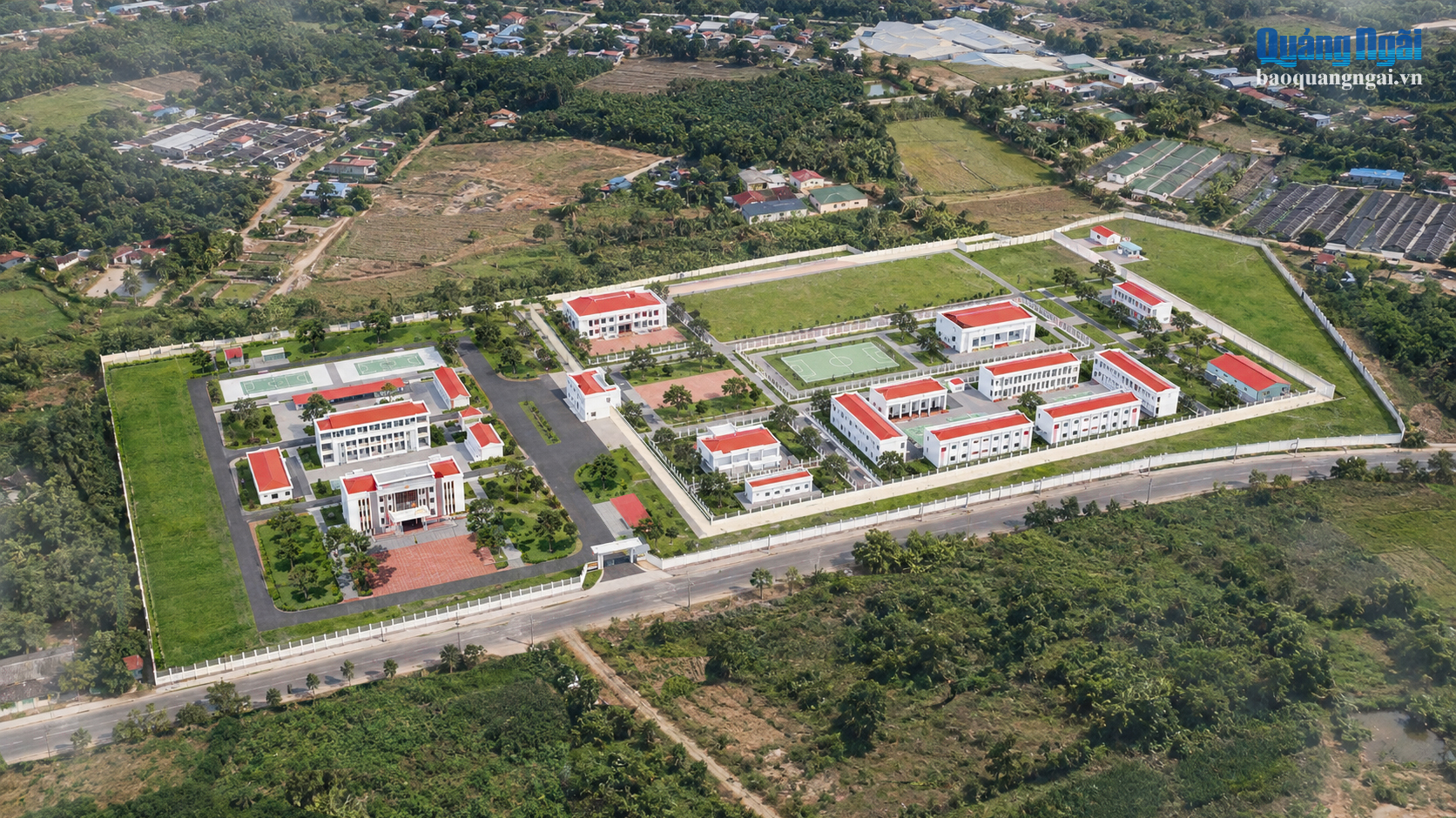 Phối cảnh tổng thể công trình Cơ sở cai nghiện ma túy Công an tỉnh tại xã Trà Giang.