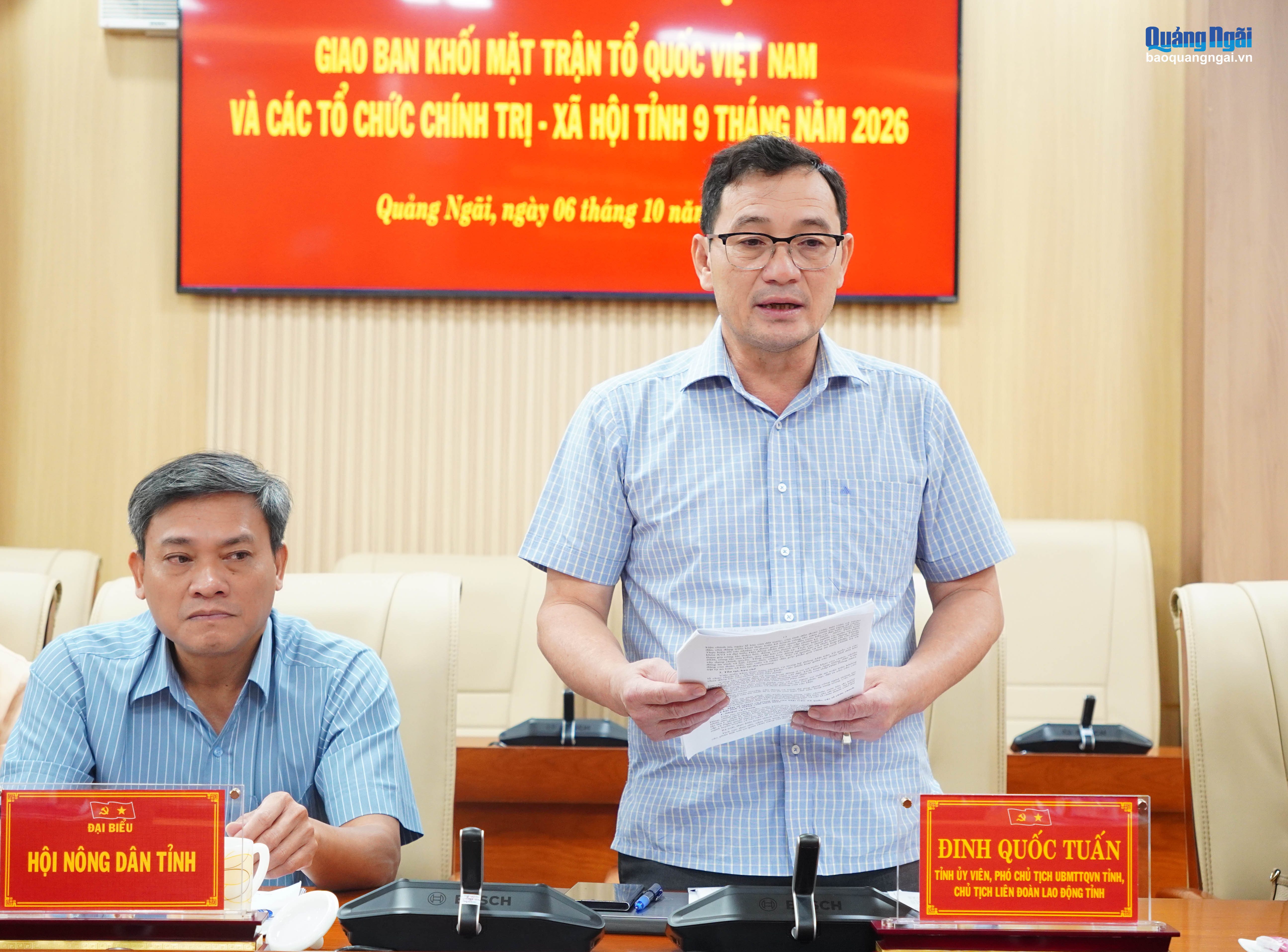 Lãnh đạo Liên đoàn Lao động tỉnh phát biểu tại hội nghị.